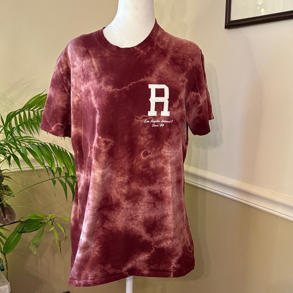 R Logo Maroon Tie-Dye Men's Short Sleeve Tee